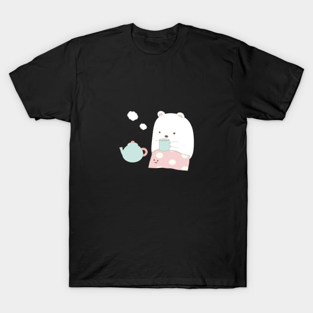 Bear with tea T-Shirt by miguelest@protonmail.com